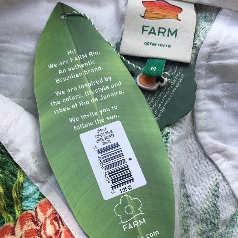 Farm Rio Forest Palm Linen Shorts sz M NWT - Picture 10 of 10